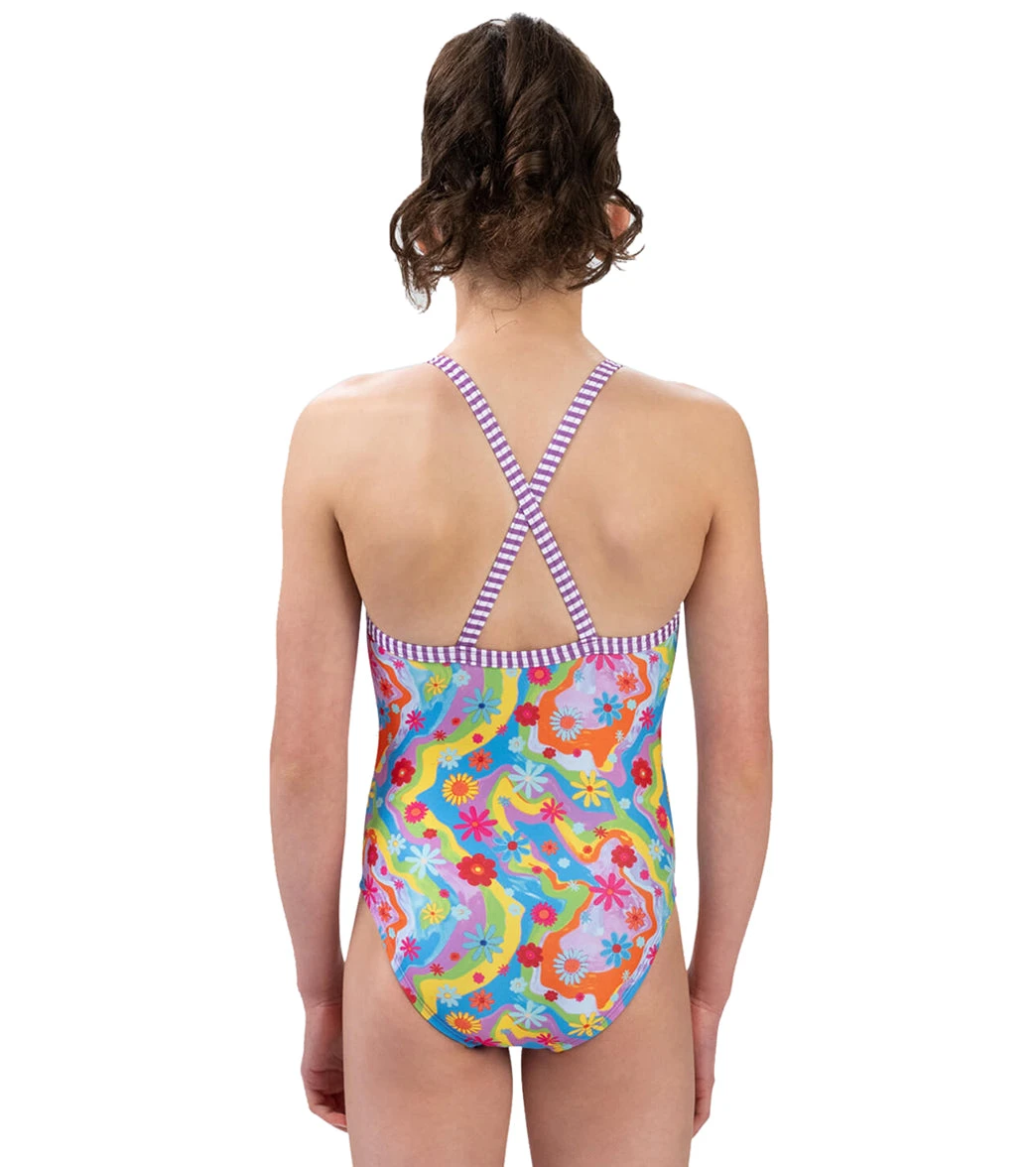 Dolfin Girls' Buttercup Printed One Piece Swimsuit (Big Kid) - Image 2