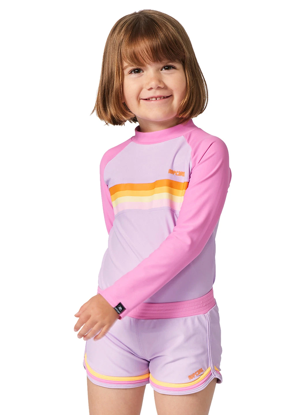 Rip Curl Girls' Rainbow Tide Long Sleeve Rash Guard (Toddler, Little Kid)