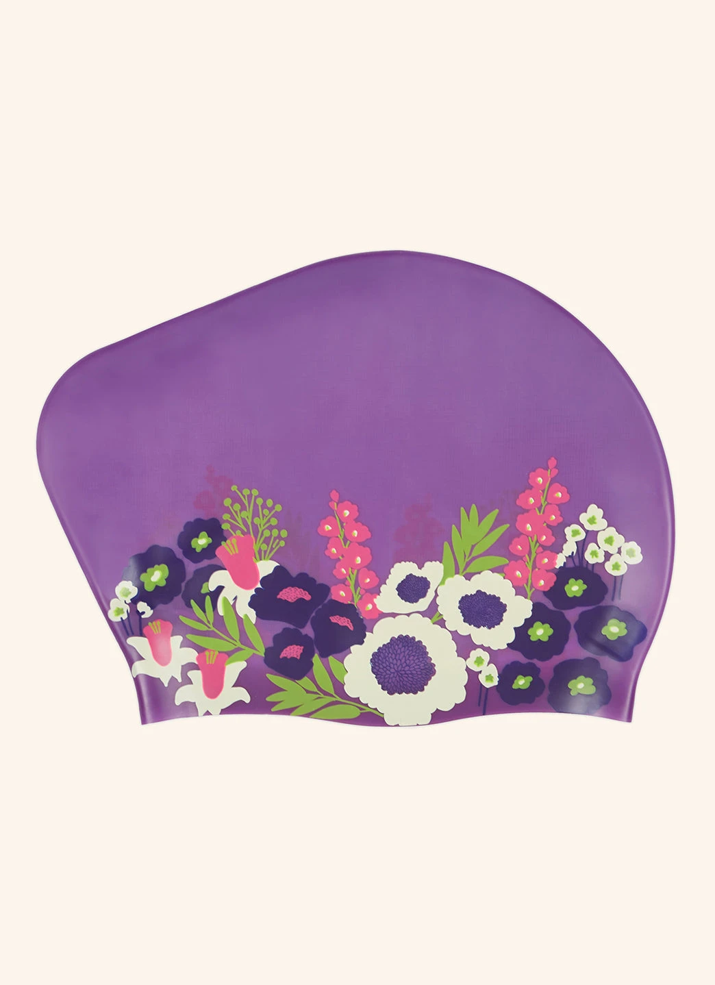 Sporti Spring Meadow Long Hair Bun Silicone Swim Cap - Image 4