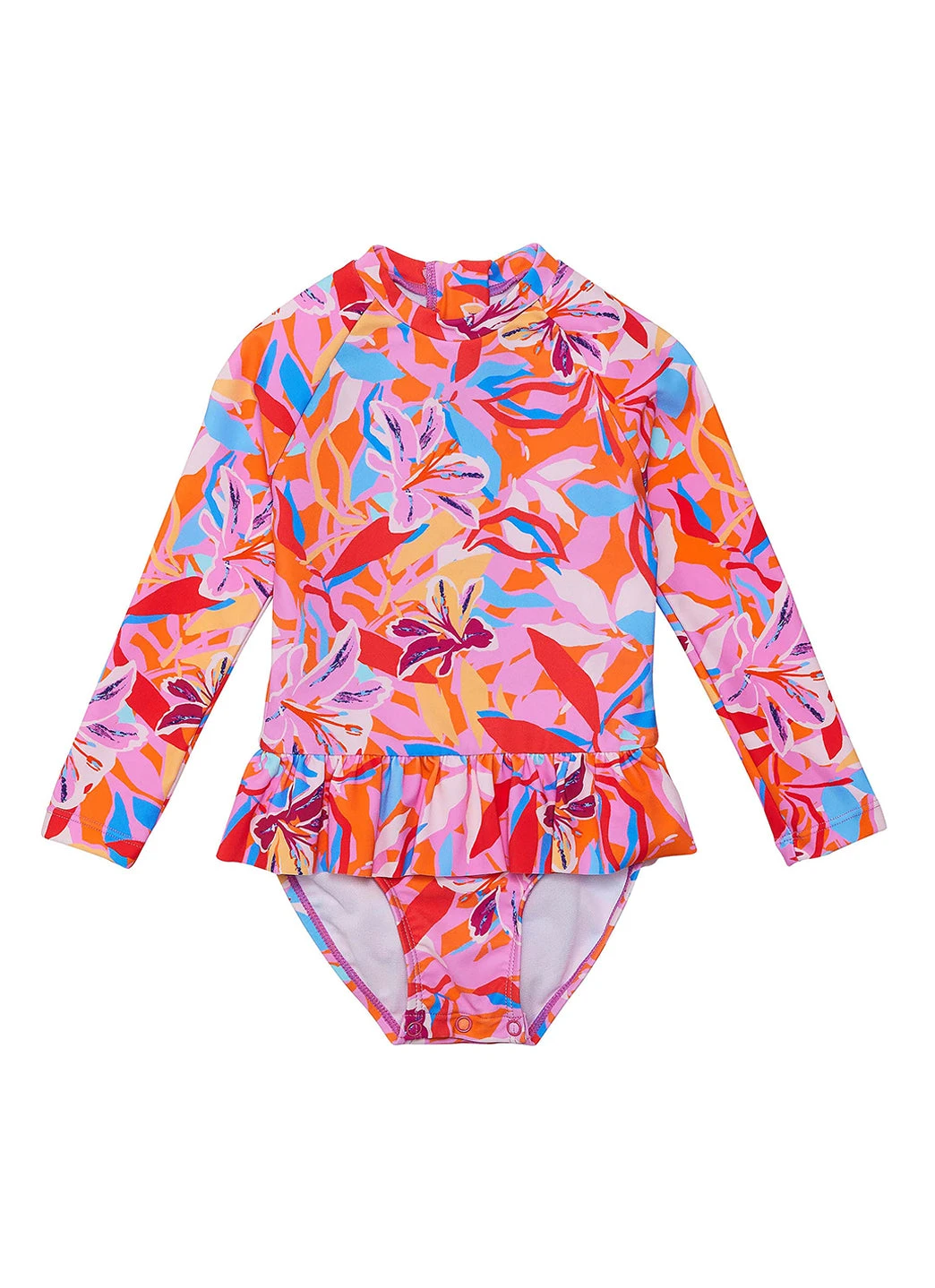 Snapper Rock Girls' Blooming Sunset Long Sleeve Skirted One Piece Swimsuit (Baby, Toddler, Little Kid) - Image 7