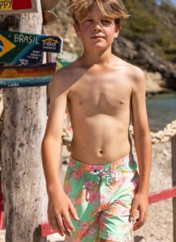 Snapper Rock Boys' Coastal Shells Swim Trunk (Toddler, Little Kid, Big Kid)