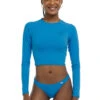 Body Glove Women's Smoothies Let It Be Long Sleeve Crop Rash Guard