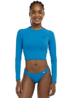 Body Glove Women's Smoothies Let It Be Long Sleeve Crop Rash Guard